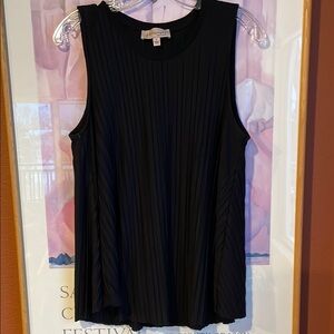 Philosophy Pleated Black Sleeveless Tank Top, Size L